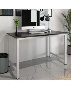 Scrivania Tavolo Da Computer PC In Legno Con Gambe In Metallo Scrittoio Mobile Desk Da Ufficio Studio Cameretta Soggiorno Sala Da Pranzo Design Moderno Sedona 120 x 74 x 60 cm