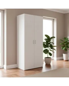 Armadio Multiuso Con 2 Ante Battenti Armadietto Design Moderno Salvaspazio Vano Con Barra Appendiabiti E Ripiani Camera Da Letto Ingresso Lavanderia 77.6 x 49.52 x 175.4 Cm