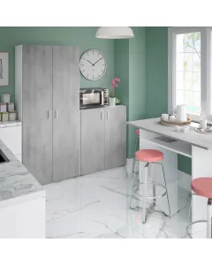 Armadio Multiuso Armadietto Alto Con Doppia Anta e 4 Ripiani Ideale Per Bagno Ingresso Camera Da Letto Garage Ripostiglio Design Moderno Huelva L 80 x 37 x 182 Cm