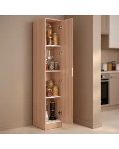 Armadio Con 1 Anta Armadietto Dispensa Mobile Multiuso Salvaspazio Con Ripiani Regolabili Anta Reversibile Ideale Per Cucina Ripostiglio Bagno Terrazzo 37 x 37 x 180 Cm