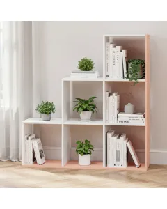 Libreria Con Vani Scaffale Salvaspazio Mobile Da Parete Con 6 Vani E 4 Ripiani Design Moderno Soggiorno Salotto Studio Cameretta Struttura in Melaminico 110 x 108 x 29 Cm