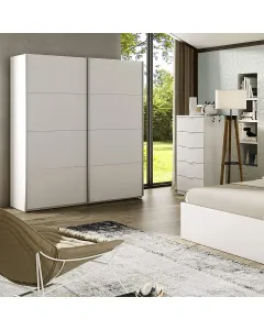 Armadio Armadietto Guardaroba Resistente Robusto Multiuso con 2 Ante Scorrevoli 2 Ripiani E 2 Appendiabiti Camera da Letto Arredo Arredamento 200 x 150 x 60 Cm