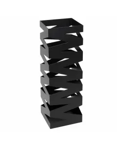 Portaombrelli In Acciaio Zincato Con Intarsi Decorativi Porta Ombrelli Vaschetta Scolapioggia 2 Ganci Removibili Base Antiscivolo per Ingresso Casa e Ufficio Design Moderno 49 x 15.5 x 15.5 Cm