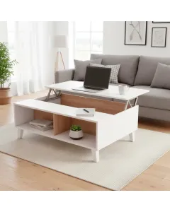 Tavolino Da Caffè Tavolo Basso Con Piano Sollevabile Da Salotto Soggiorno Moderno Con Ripiani Salvaspazio Design Multifunzionale Moderno 100 x 68 x 38–50 Cm