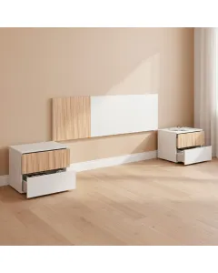 Testiera Letto Matrimoniale Da 160 Cm Con 2 Comodini A 2 Cassetti Set Camera Da Letto Moderno Con Fissaggio A Parete Design Moderno Scandinavo