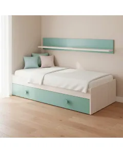 Letto Singolo A Scomparsa Per Ragazzi Con Letto Estraibile E Mensola A Muro Salvaspazio Per Cameretta Camera Da Letto Design Moderno Salvaspazio 201 x 43 x 98 Cm