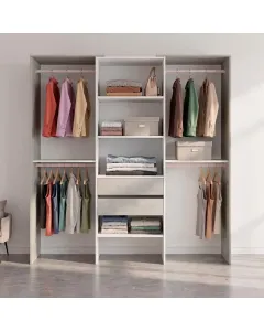 Armadio Guardaroba Da Terra Senza Porte Con 4 Barre Appendiabiti 4 ripiani E 2 Cassetti Design Salvaspazio Per Camera Da Letto Cabina Armadietto Marianka 203 x 50 x 179 Cm