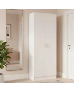 Armadio Multiuso Con 2 Ante Battenti e Ripiani Interni Armadietto Mobile Salvaspazio Per Bagno Lavanderia Ingresso Camera da Letto 70 x 36 x 180.9 Cm