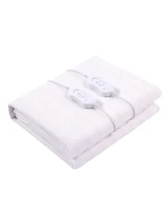 Scaldaletto Elettrico Matrimoniale 160 x 140 Cm in Poliestere 100% Coperta Elettrica Riscaldante Con 2 Telecomandi Indipendenti 3 Livelli Di Temperatura Timer Sistema Anti Surriscaldamento