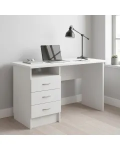Scrivania Moderna Con 3 Cassetti E Vano a Giorno Desk Salvaspazio Per Home Office Studio E Cameretta Piano di Lavoro Ampio 120.1 X 48.1 X 72.6 Cm