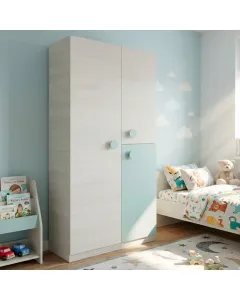 Armadio Armadietto Per Cameretta E Camera Da Letto Mobile Mobiletto Guardaroba Compatto Con Barra Appendiabiti E Ripiani Design Moderno 200 x 90 x 52 Cm