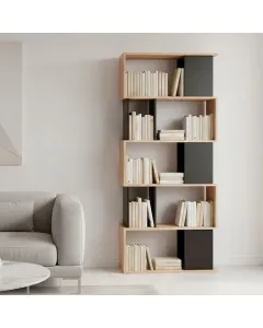 Libreria Moderna a Giorno Con Design Geometrico Asimmetrico Libreria Salvaspazio Silkeborg Ideale Per Soggiorno Studio E Ufficio 80 x 29.5 x 173.5 cm