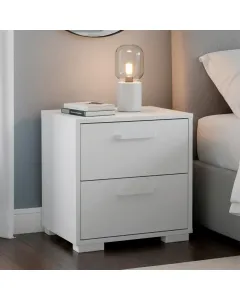 Comodino A 2 Cassetti Design Moderno E Minimalista Con Guide In Acciaio A Scorrimento Fluido Ideale Per Camera Da Letto 40.2 x 39.8 x 44.3 Cm