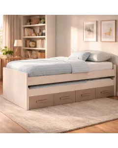 Letto A Castello Con Letto Estraibile E 2 Cassetti Contenitore Per Cameretta Bambini Ragazzi Salvaspazio Design Moderno