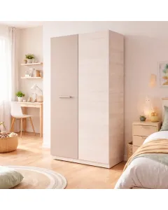 Armadio 2 Ante Battenti Barra Appendiabiti E 4 Scomparti Design Moderno Minimal Guardaroba Giovanile Per Camera Da Letto Cameretta