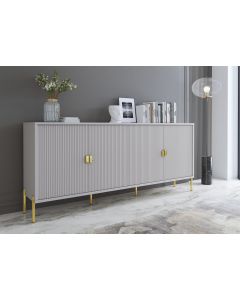 madia-moderna-credenza-in-melaminico-opaco-con-4-ante-e-piedini-alti-mobile-contenitore-design-soggiorno-salotto-sala-pranzo-ingresso-elegante-capiente-203-x-49-x-87-cm-grigio-439865