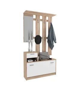 mobile-nada-mobiletto-da-ingresso-con-scarpiera-appendiabiti-e-specchio-arredo-arredamento-corridoio-entratina-97-x-35-x-25-cm-bianco-e-quercia-191059-1