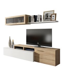 parete-attrezzata-soggiorno-moderna-salotto-con-mobile-tv-modulo-sospeso-con-anta-in-vetro-fumeacute-e-mensola-stile-scandinavo-moderno-200-x-43-x-41-cm-bianco-e-rovere-439345
