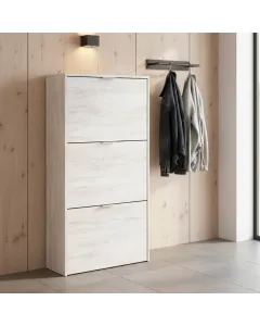 Scarpiera A Ribalta Salvaspazio 3 Ante E 6 Ripiani Mobile Portascarpe Antigraffio Fino A 20 Paia Di Scarpe Design Moderno Minimal Ingresso Corridoio Retro Porta 113 x 60 x 22 Cm