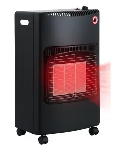 Stufa a Gas GPL 4,2 kW con 3 Livelli Pannelli Infrarossi Accensione Piezoelettrica CE Sicurezza ODS e Anti-Ribaltamento Ruote per Trasporto Adatta Interni fino 60m&sup3;