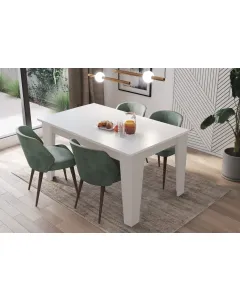 Tavolo da Pranzo Allungabile Da 120 A 160 Cm Gambe a Spillo Design Moderno 6 Posti In Melaminico di Alta Qualità