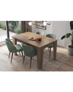 Tavolo da Pranzo Allungabile Da 140 A 200 Cm Gambe a Spillo Design Moderno 8 Posti In Melaminico Estensibile