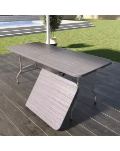 Tavolo Tavolino Pieghevole In Dura Resina Set Birreria Facile Trasporto Con Maniglie Ideale Per Giardino Campeggio Terrazzo Fiere Sagre 180 x 74 x 74 cm