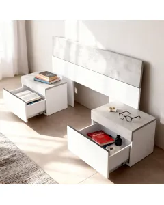 Testiera Letto Matrimoniale Con 2 Comodini Da 1 Cassetto E Guide Metalliche Design Moderno Minimal Per Camera Da Letto Stanza Ospiti