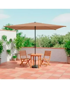 Ombrellone Rettangolare 3 x 2 M Da Giardino Parasole Per Balcone Con Air Vent Apertura A Manovella Anti UV Idrorepellente Per Mare Spiaggia Piscina Terrazzo Design Bahamas Tortora