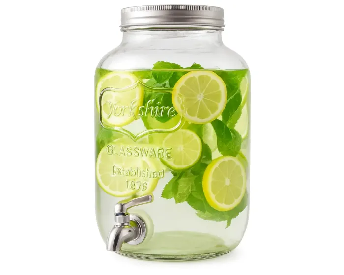 Dispenser in Vetro per Bevande con Rubinetto in Acciaio Cromato