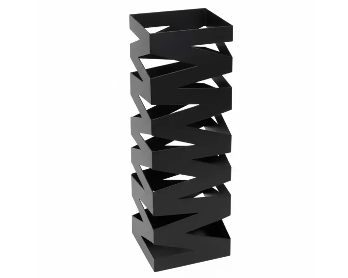 Portaombrelli In Acciaio Zincato Con Intarsi Decorativi Porta Ombrelli Vaschetta Scolapioggia 2 Ganci Removibili Base Antiscivolo per Ingresso Casa e Ufficio Design Moderno 49 x 15.5 x 15.5 Cm