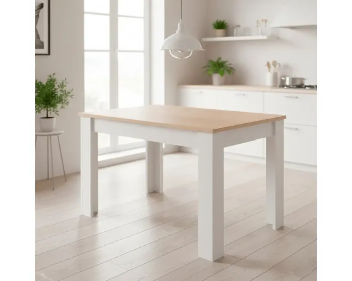Tavolo Da Pranzo 4 Posti Fisso Stile Nordico Moderno Minimal Tavolino Per Cucina Sala Da Pranzo Soggiorno Zona Living 108.5 x 67 x 78 Cm