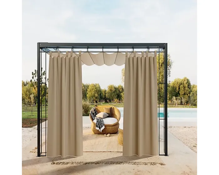 Tenda Gazebo Da Esterno Idrorepellente Resistente Impermeabile Antimuffa Con Passanti E Bottoni Tenda Oscurante Per Giardino Balcone Piscina Terrazzo 150 x 270 Cm